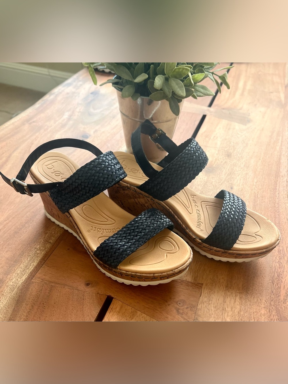 BOC Woven Strap Women's Wedge Sandals - Comfort Fit 8M